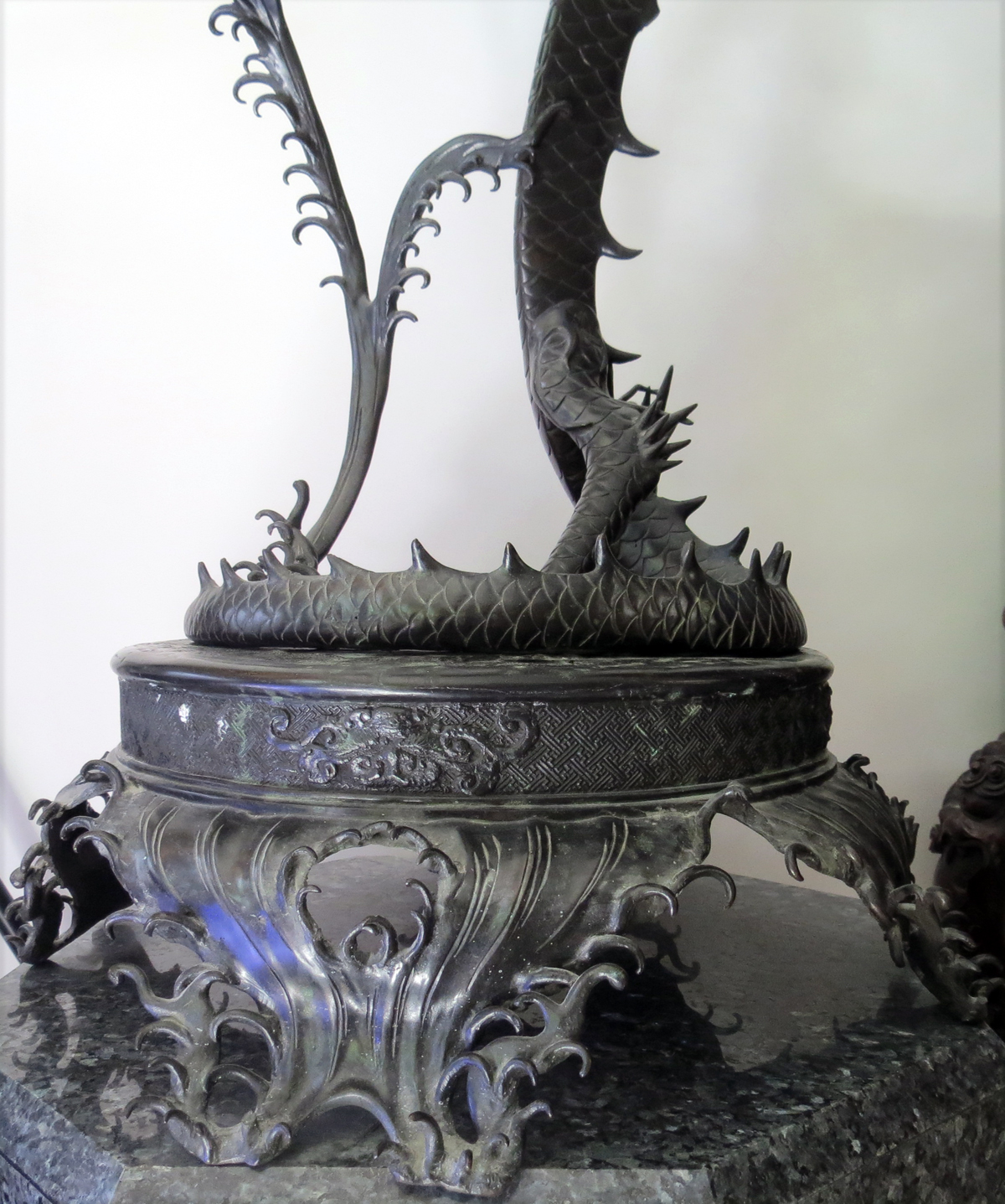 Large Antique Dragon Incense Burner Modernism